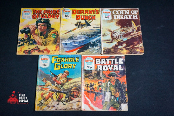 Bundle 5 Vintage Battle Picture Library comics FREE UK POSTAGE