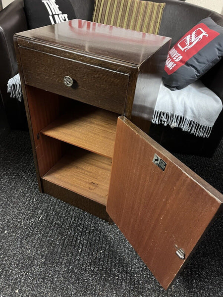 Vintage Stag Furniture Bedside Cabinet Clean Fixtures Fittings Free UK Postage