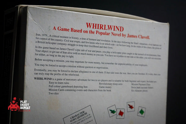 JAMES CLAVELL'S WHIRLWIND BOARD GAME VINTAGE BOARD GAME 1986 FASA CORP FREE UK P