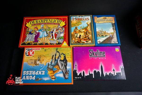 Board Game Bundle 11 Games Horus, Lungarno, Skyline, Pony Express, Temple Run